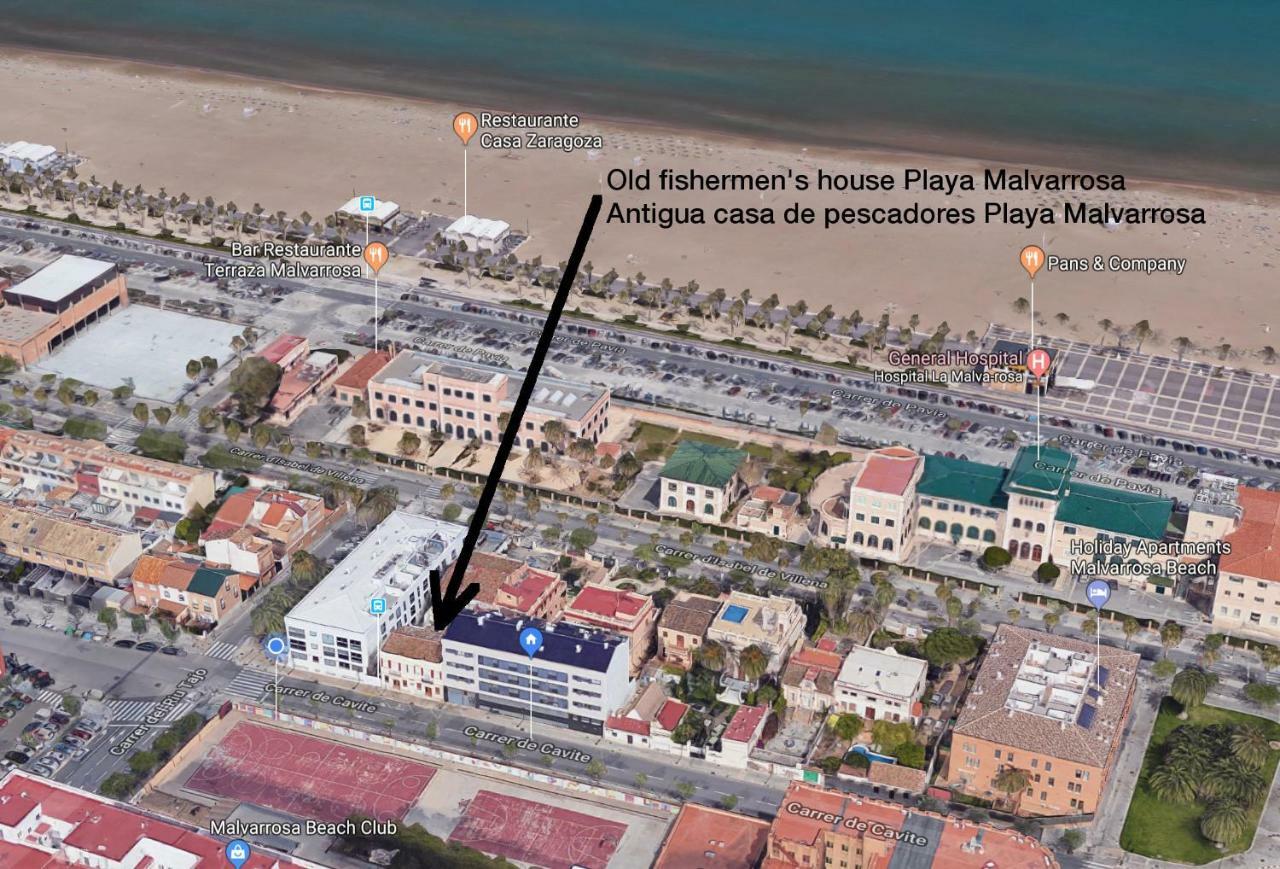 Old Fisherman'S House In Malvarrosa Beach Valência Exterior foto